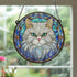 Cat Persian Stained Glass Effect Suncatcher